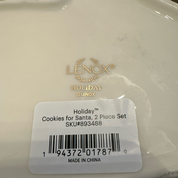 SOLD - Lenox Holiday Christmas Cookies For Santa Plate Only No Cup - Picture 4 of 7